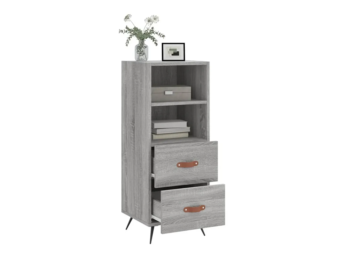 Aparador madera de ingeniería gris Sonoma 34,5x34x90 cm ES49755