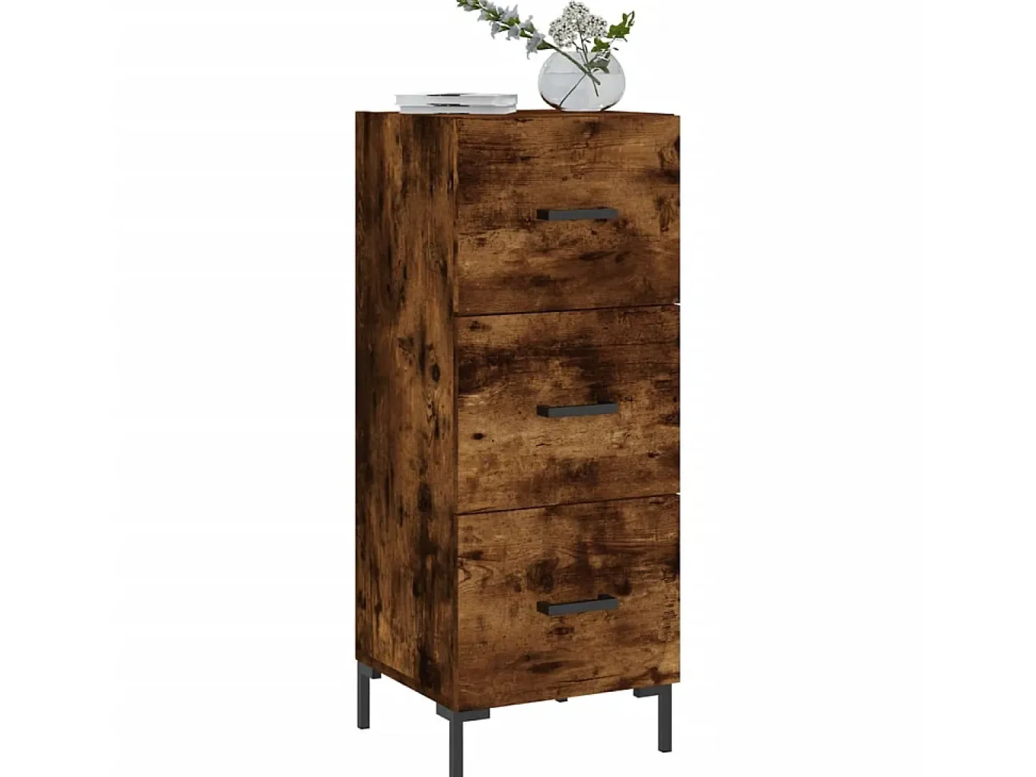 Aparador madera de ingeniería roble ahumado 34,5x34x90 cm ES67672