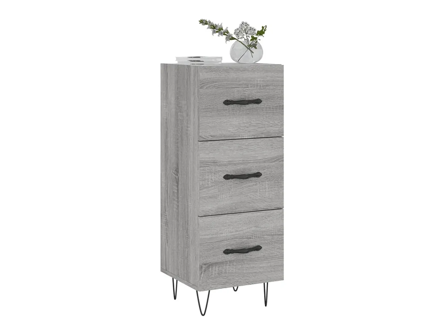 Aparador madera de ingeniería gris Sonoma 34,5x34x90 cm ES25278