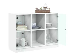 Aparador madera de ingeniería blanco 102x37x75,5 cm