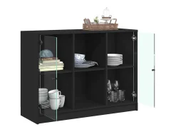 Aparador madera de ingeniería negro 102x37x75,5 cm