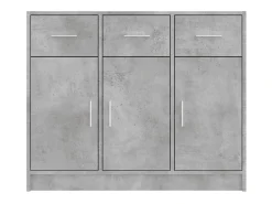 Aparador madera de ingeniería gris hormigón 91x28x75 cm ES49127