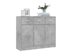 Aparador madera de ingeniería gris hormigón 91x28x75 cm