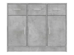 Aparador madera de ingeniería gris hormigón 91x28x75 cm