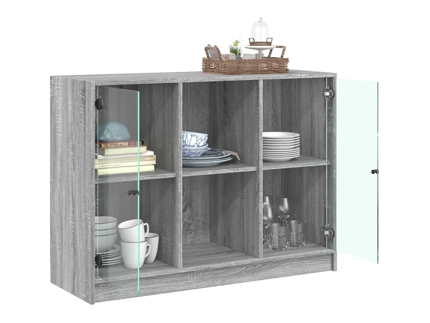 Aparador madera de ingeniería gris Sonoma 102x37x75,5 cm ES386873