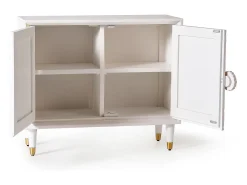 Aparador madera de mango blanco y detalles en dorado