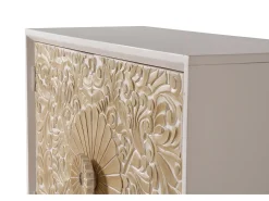 Aparador madera de mango blanco y detalles en dorado