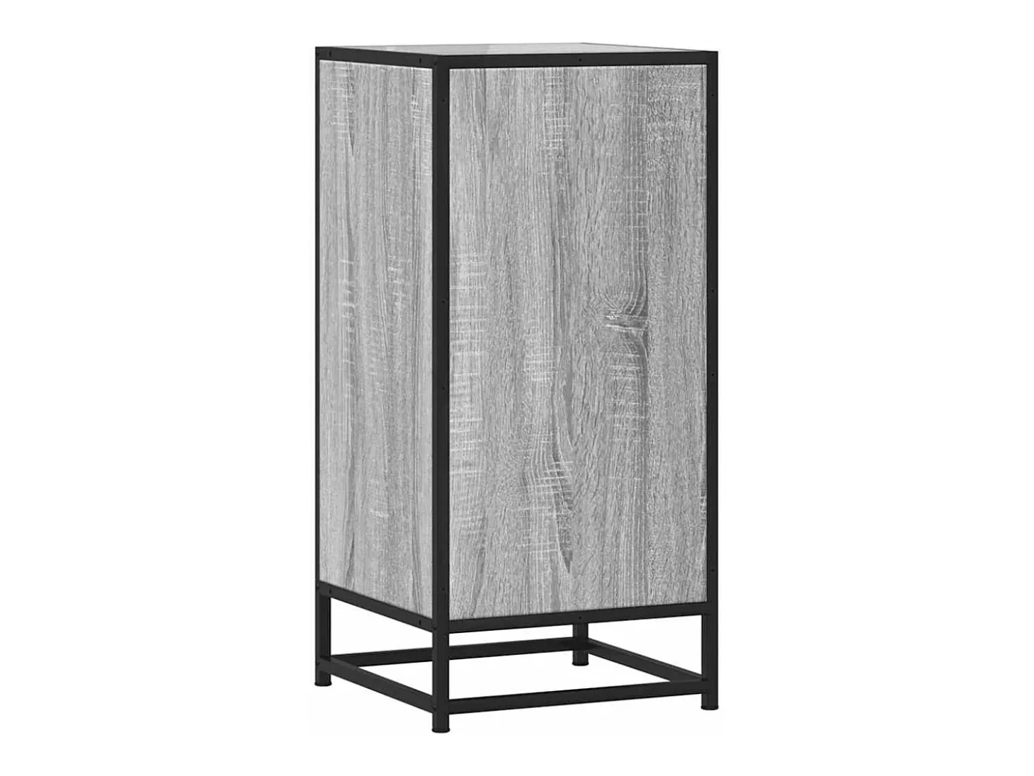 Aparador madera ingeniería y metal gris Sonoma 35,5x35x76 cm