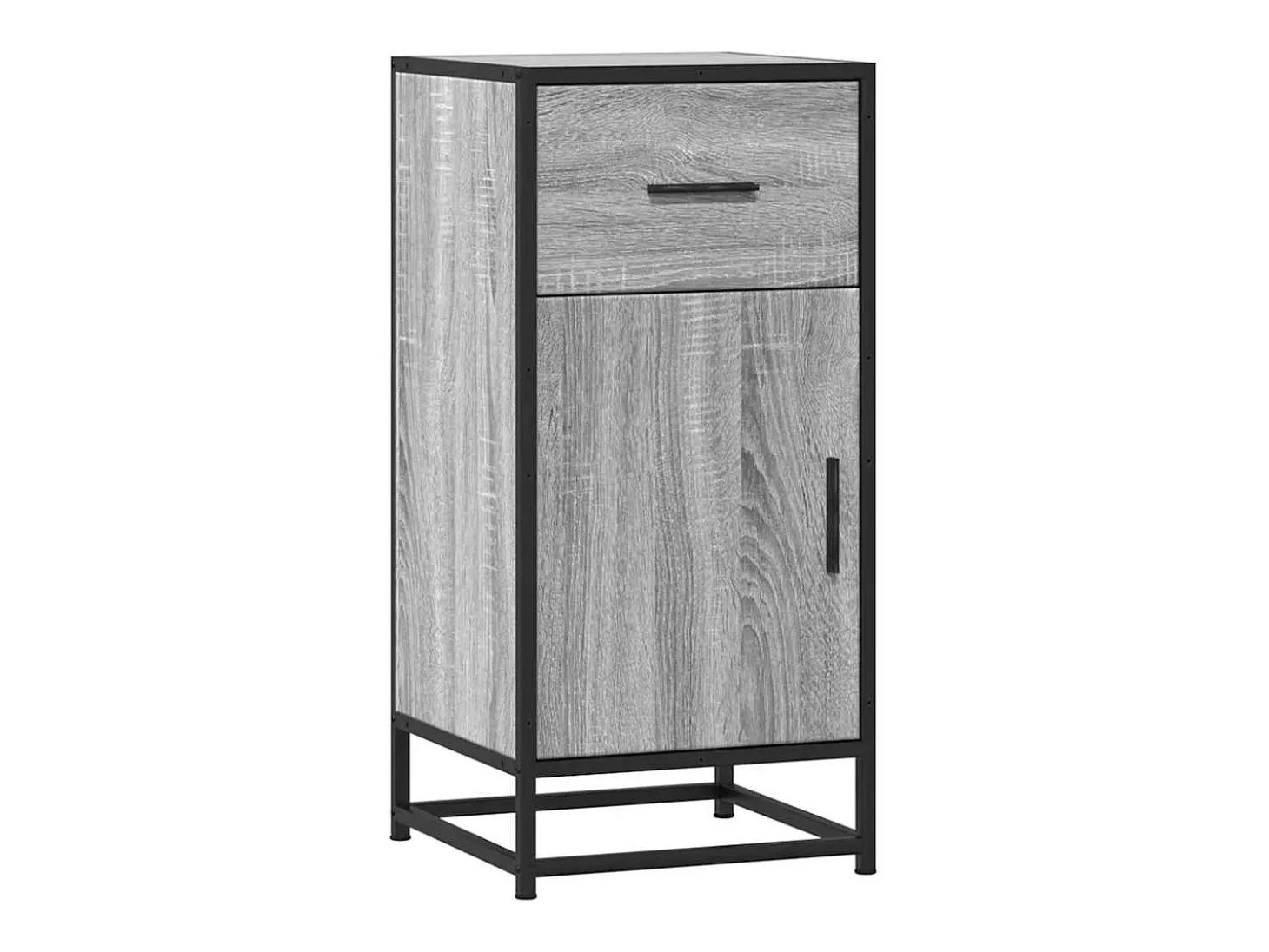 Aparador madera ingeniería y metal gris Sonoma 35,5x35x76 cm