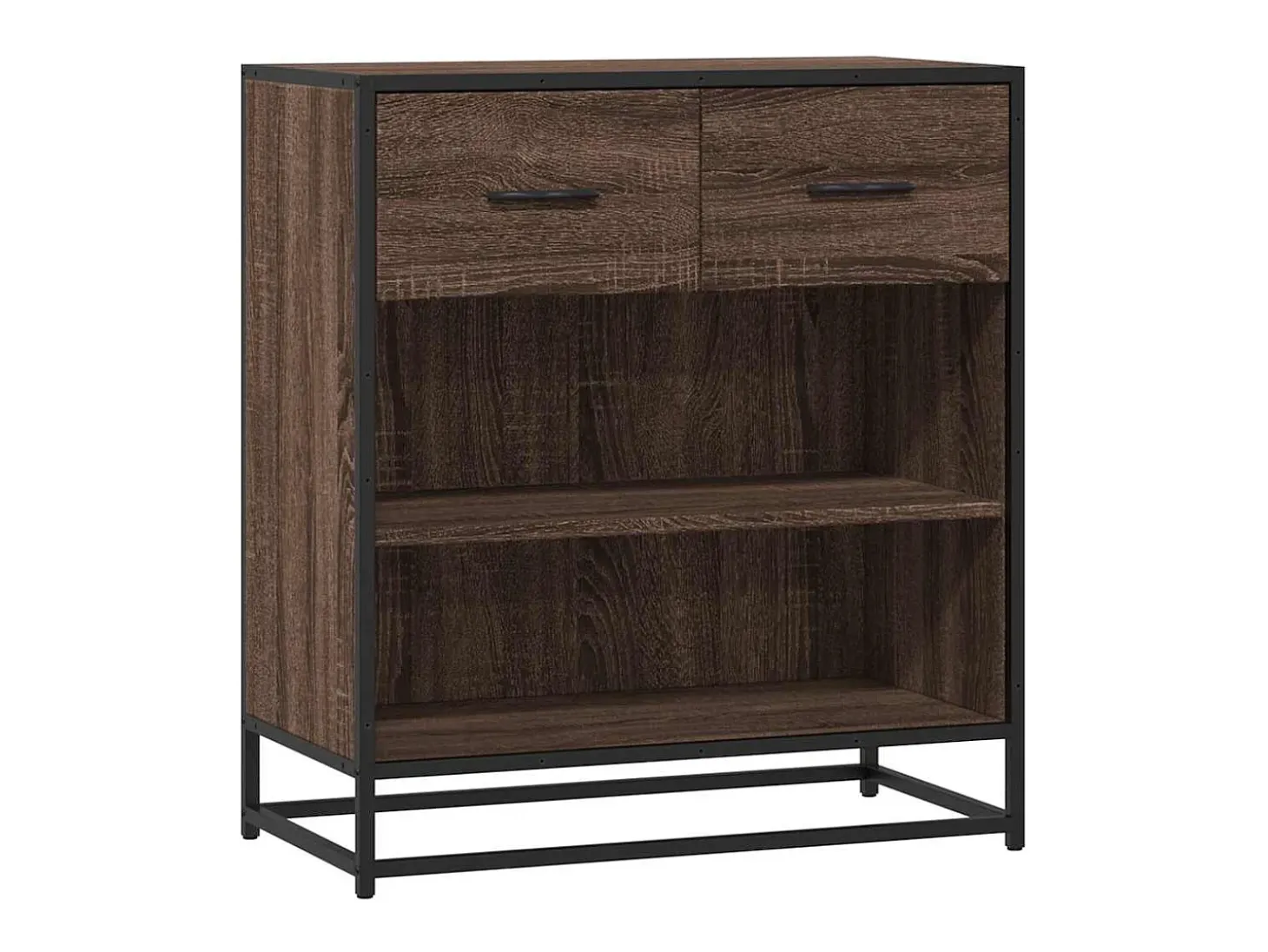 Aparador madera ingeniería roble marrón 68x35x76 cm