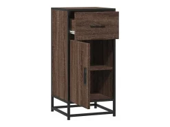 Aparador madera ingeniería y metal marrón roble 35,5x35x76 cm