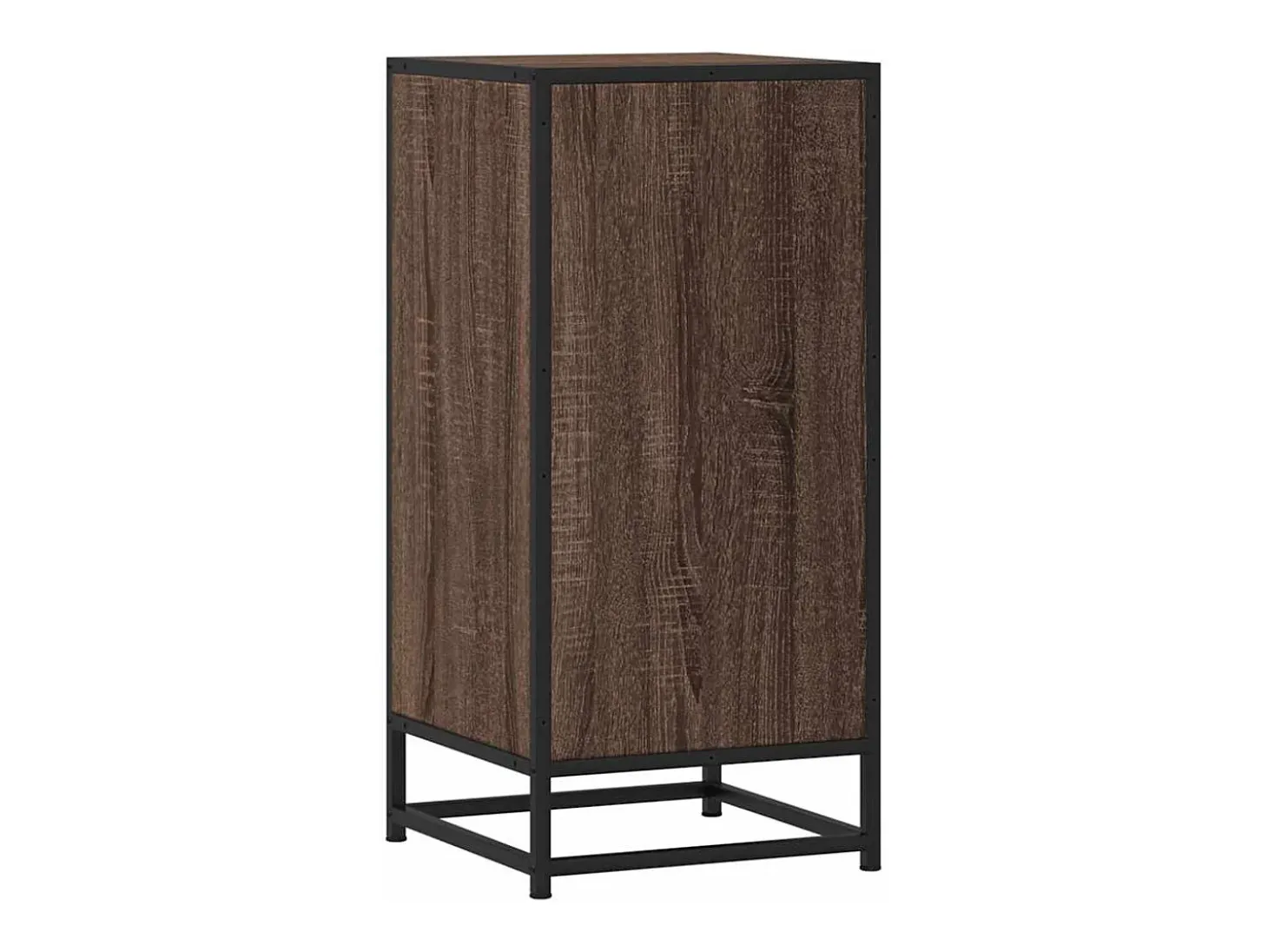 Aparador madera ingeniería y metal marrón roble 35,5x35x76 cm
