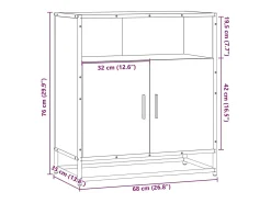 Aparador madera ingeniería gris sonoma 68x35x76 cm