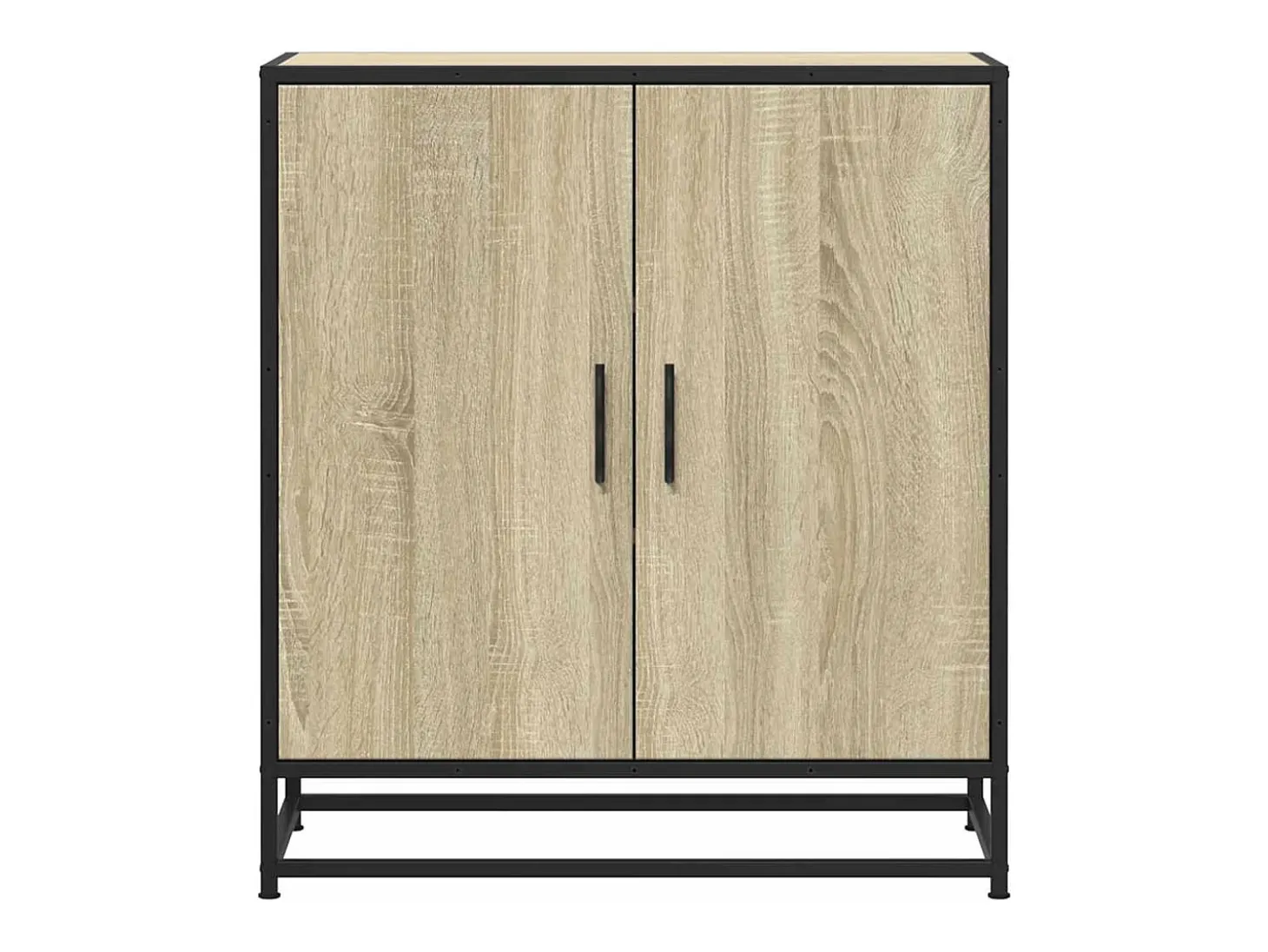 Aparador madera ingeniería y metal roble Sonoma 68x35x76 cm