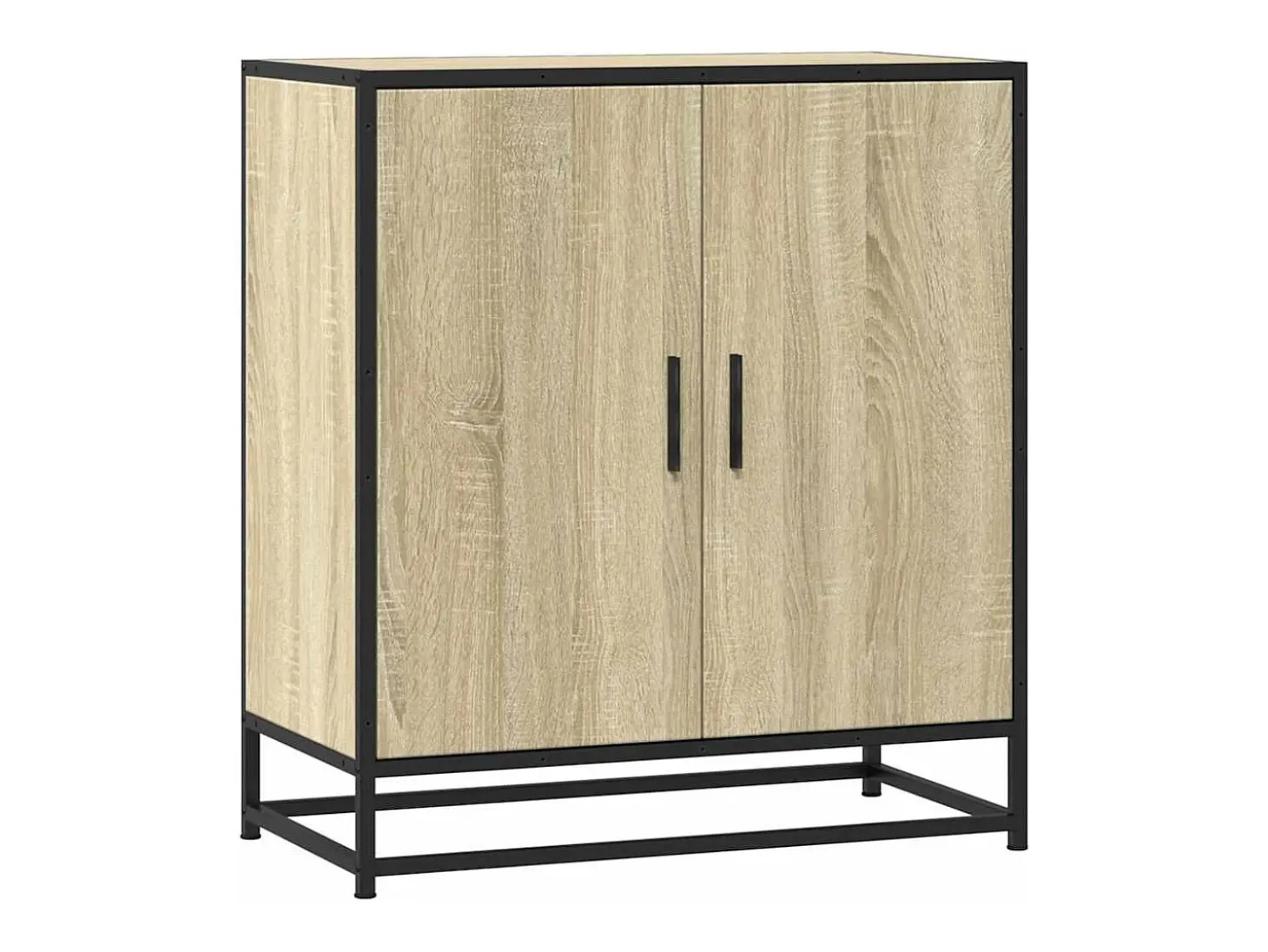 Aparador madera ingeniería y metal roble Sonoma 68x35x76 cm