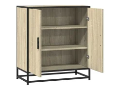 Aparador madera ingeniería y metal roble Sonoma 68x35x76 cm