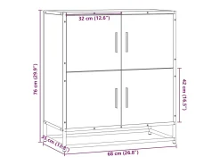 Aparador madera ingeniería roble marrón 68x35x76 cm
