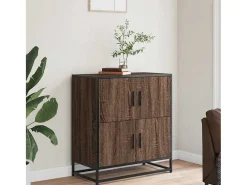Aparador madera ingeniería roble marrón 68x35x76 cm