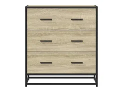 Aparador madera ingeniería y metal roble Sonoma 68x35x76 cm
