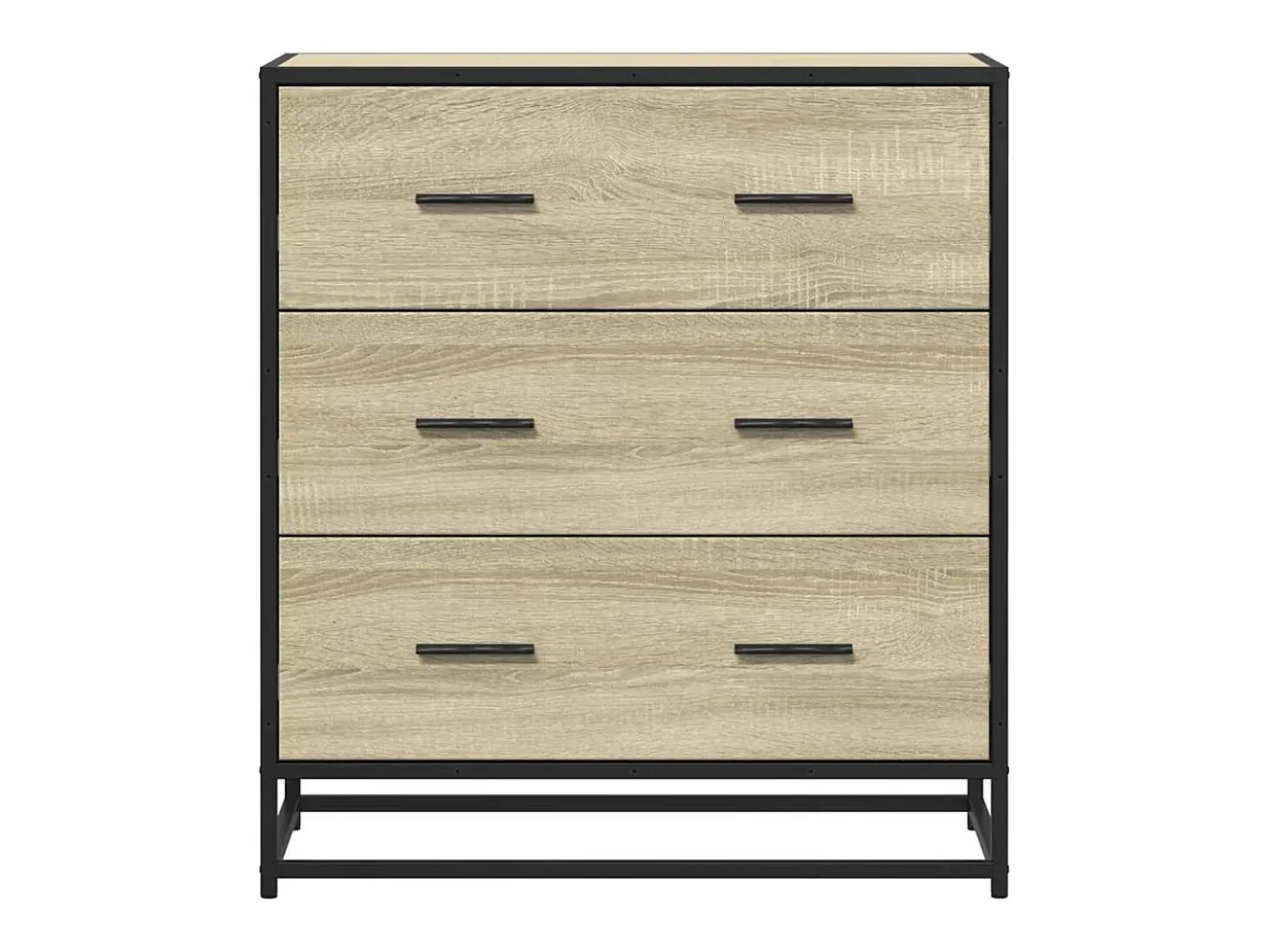 Aparador madera ingeniería y metal roble Sonoma 68x35x76 cm