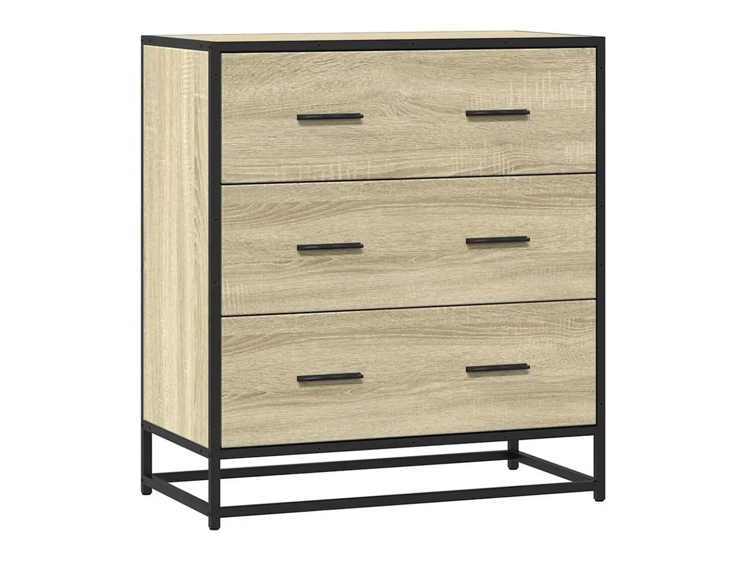Aparador madera ingeniería y metal roble Sonoma 68x35x76 cm