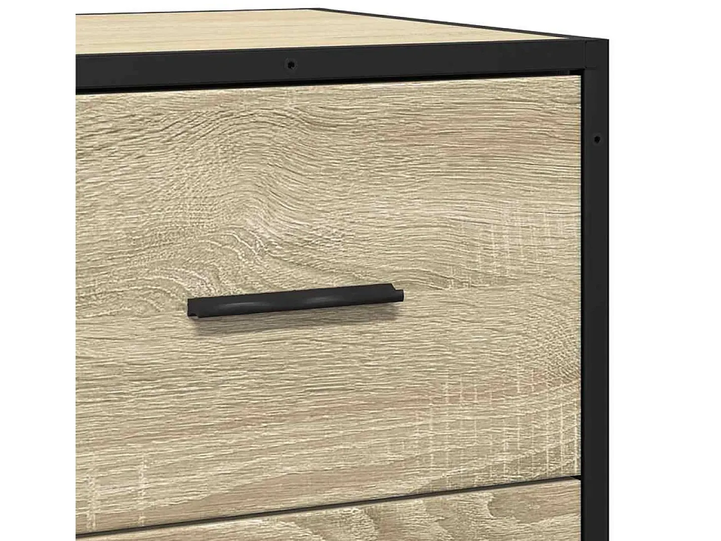 Aparador madera ingeniería y metal roble Sonoma 68x35x76 cm
