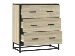 Aparador madera ingeniería y metal roble Sonoma 68x35x76 cm