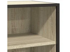 Aparador madera ingeniería y metal roble Sonoma 35,5x35x76 cm