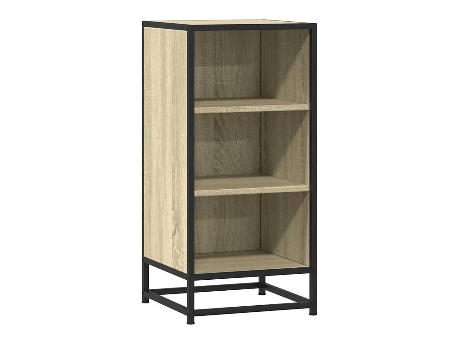 Aparador madera ingeniería y metal roble Sonoma 35,5x35x76 cm