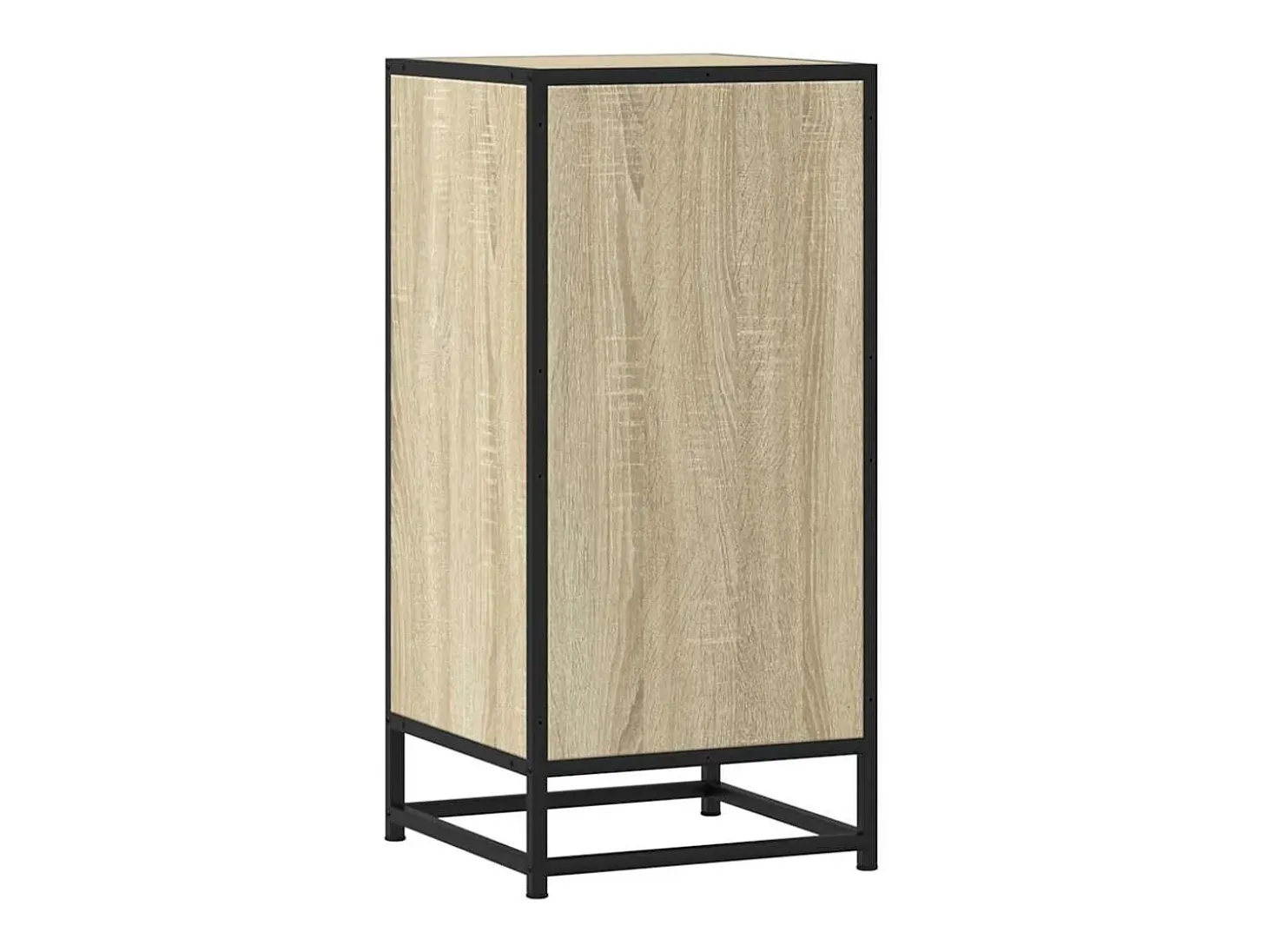 Aparador madera ingeniería y metal roble Sonoma 35,5x35x76 cm