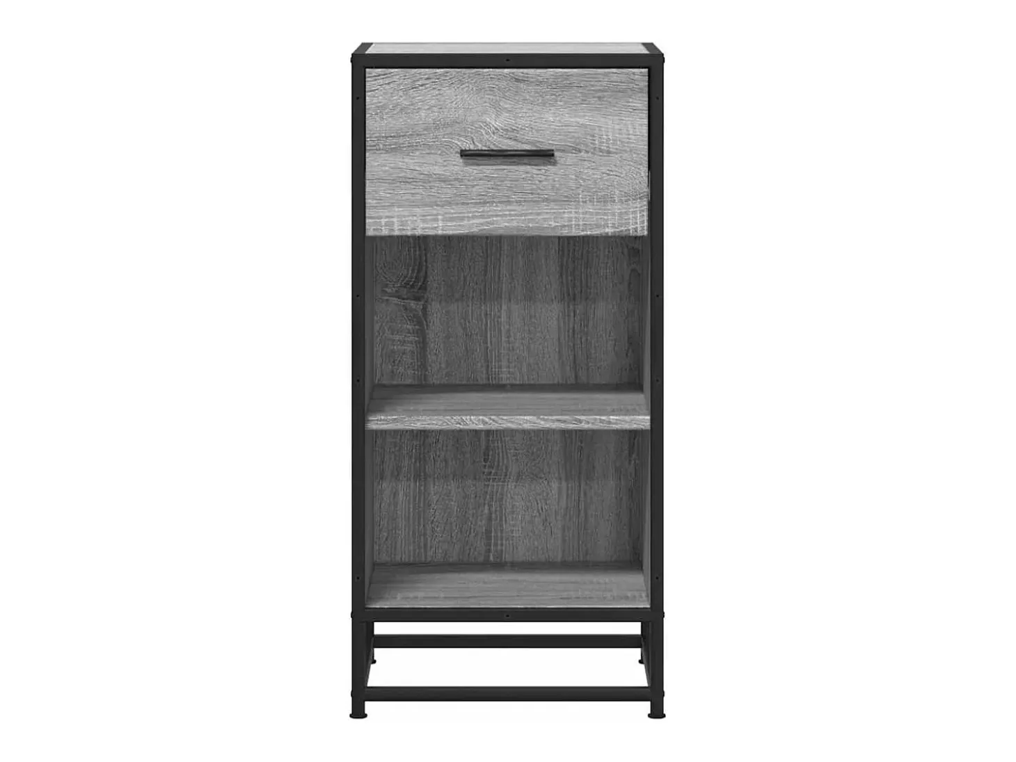 Aparador madera ingeniería y metal gris Sonoma 35,5x35x76 cm