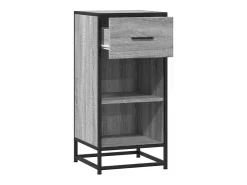 Aparador madera ingeniería y metal gris Sonoma 35,5x35x76 cm