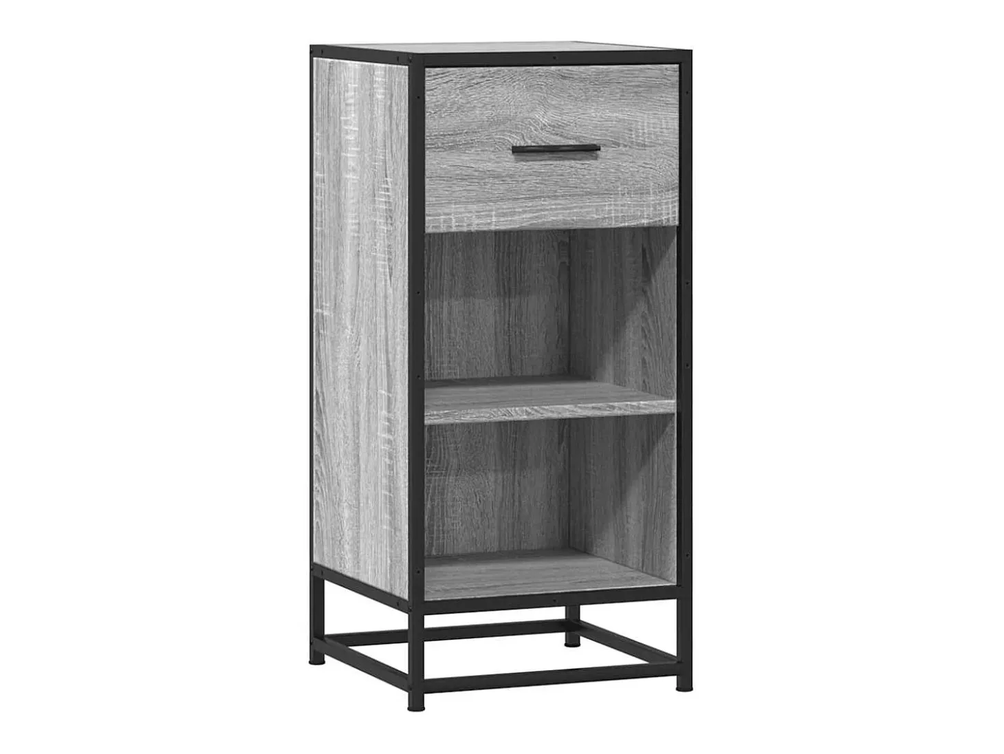 Aparador madera ingeniería y metal gris Sonoma 35,5x35x76 cm