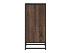 Aparador madera ingeniería y metal marrón roble 35,5x35x76 cm