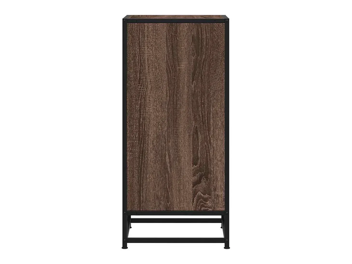 Aparador madera ingeniería y metal marrón roble 35,5x35x76 cm