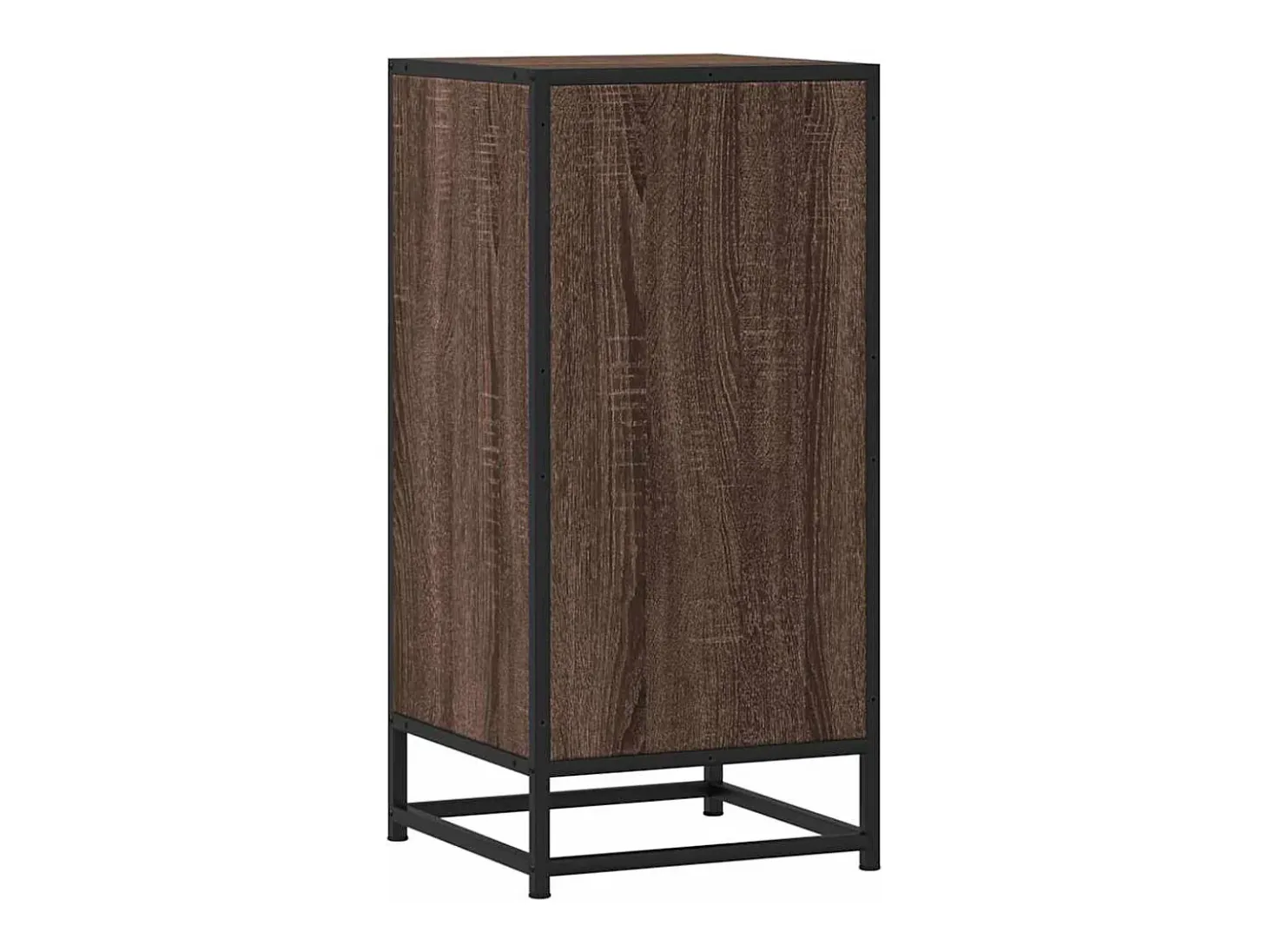 Aparador madera ingeniería y metal marrón roble 35,5x35x76 cm