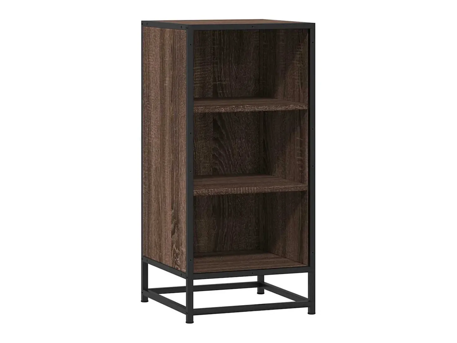 Aparador madera ingeniería y metal marrón roble 35,5x35x76 cm