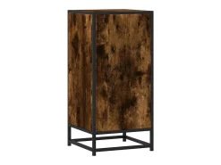 Aparador madera ingeniería y metal roble ahumado 35,5x35x76 cm