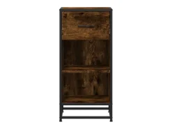 Aparador madera ingeniería y metal roble ahumado 35,5x35x76 cm