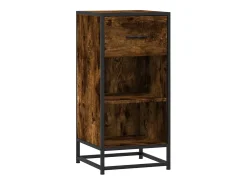 Aparador madera ingeniería y metal roble ahumado 35,5x35x76 cm