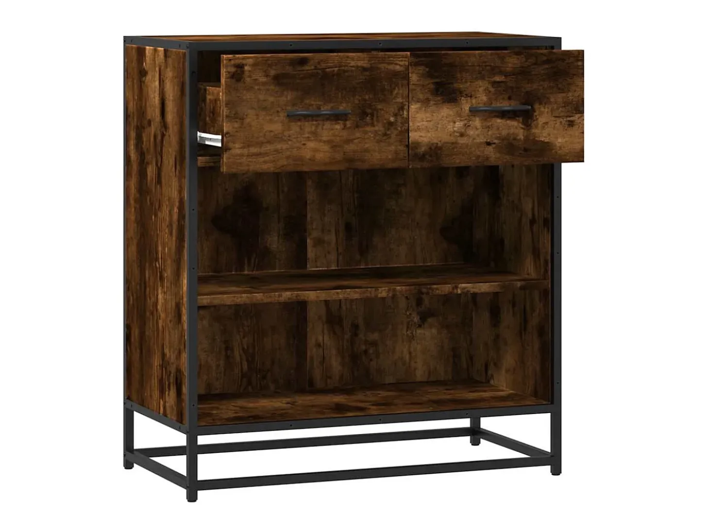 Aparador madera ingeniería roble ahumado 68x35x76 cm