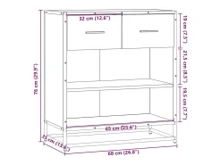 Aparador madera ingeniería gris sonoma 68x35x76 cm