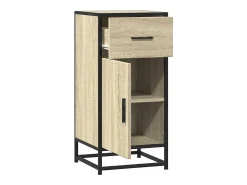 Aparador madera ingeniería y metal roble Sonoma 35,5x35x76 cm