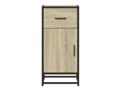 Aparador madera ingeniería y metal roble Sonoma 35,5x35x76 cm