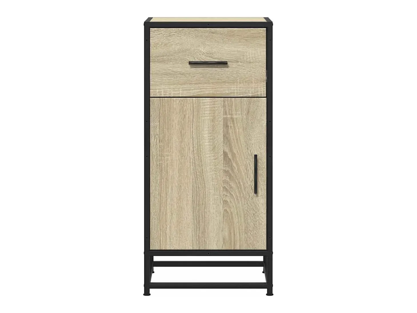 Aparador madera ingeniería y metal roble Sonoma 35,5x35x76 cm