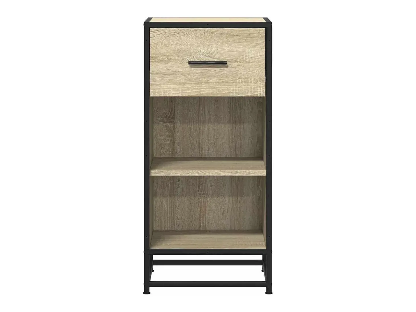 Aparador madera ingeniería y metal roble Sonoma 35,5x35x76 cm
