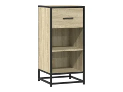 Aparador madera ingeniería y metal roble Sonoma 35,5x35x76 cm