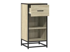 Aparador madera ingeniería y metal roble Sonoma 35,5x35x76 cm