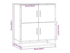 Aparador madera ingeniería roble Sonoma 68x35x76 cm