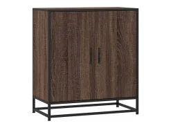 Aparador madera ingeniería y metal marrón roble 68x35x76 cm